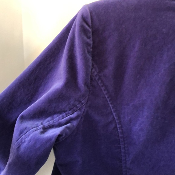 Liz Claiborne Purple Velvet Blazer Jacket Coat Career Business Size 16 - Picture 13 of 16